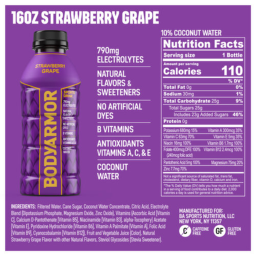 BODYARMOR  Strawberry Grape Electrolyte Sports Drink