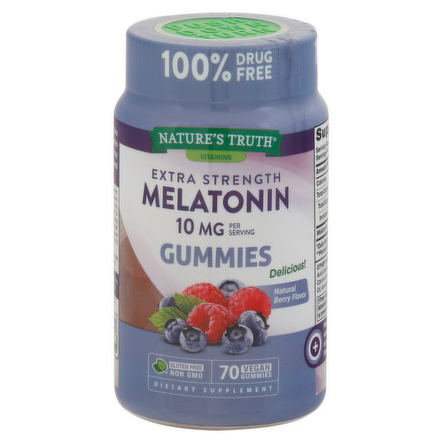 Nature's Truth Melatonin, Extra Strength, 10 mg, Gummies, Natural Berry Flavor