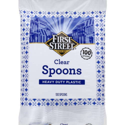 First Street Spoons, Clear, Heavy Duty Plastic