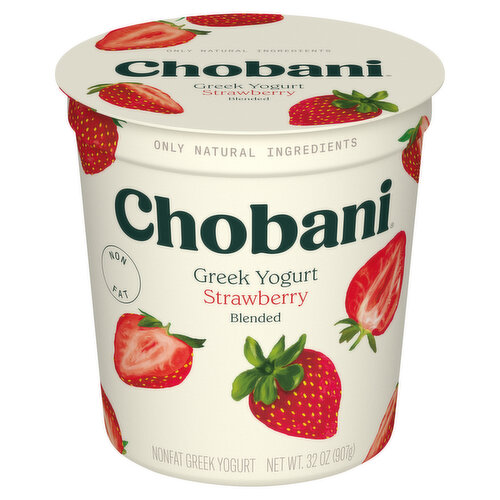 Chobani Yogurt, Greek, Nonfat, Blended, Strawberry