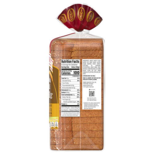 Oroweat Double Fiber Bread, 24 oz
