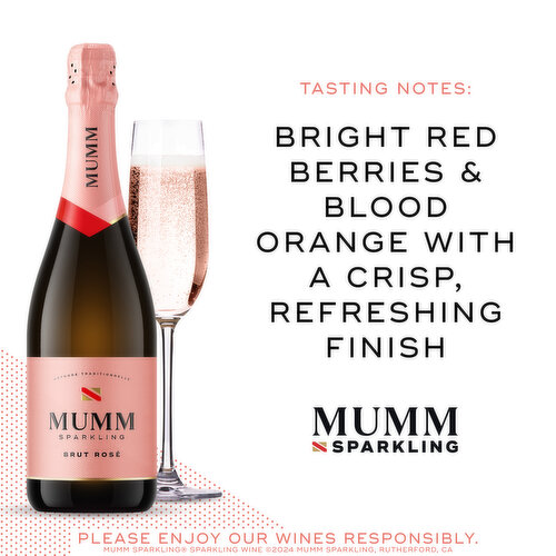Mumm Sparkling Brut Rose Champagne California Wine