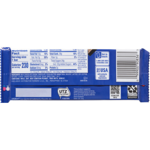 Crunch Milk Chocolate, with Crisped Rice, Creamy
