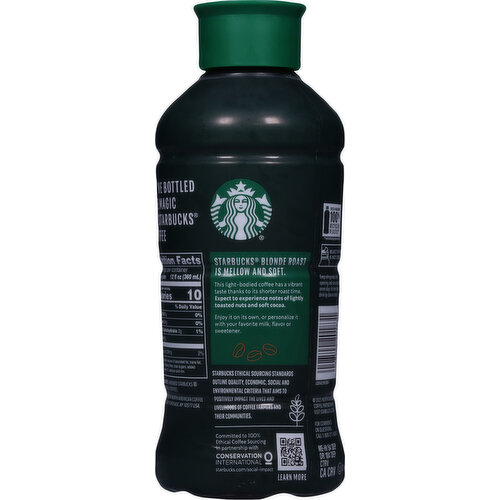 Starbucks Iced Coffee, Blonde Roast, Unsweetened, Black