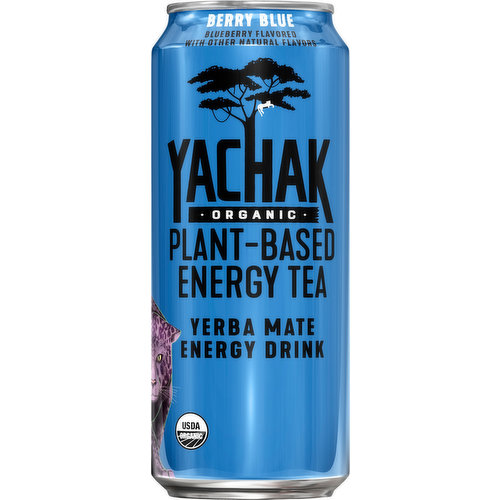 Yachak Energy Drink, Organic, Berry Blue, Yerba Mate