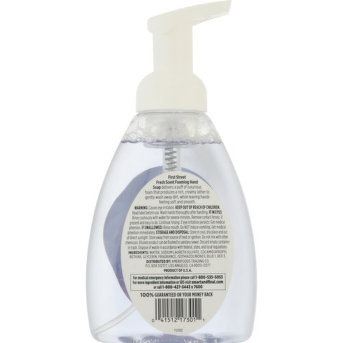 First Street Hand Soap, Fresh Scent, Foaming