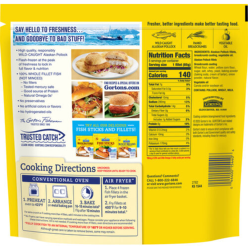 Gorton's Breaded Whole Sandwich Fish Fillets