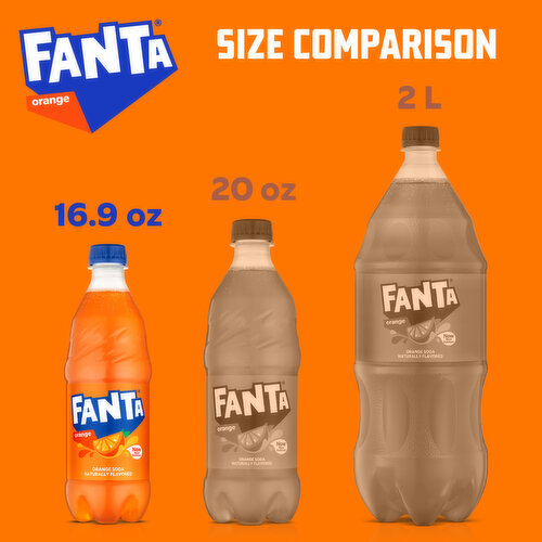 Fanta Orange Soda,Flavored soft Drink,16.9 fl oz