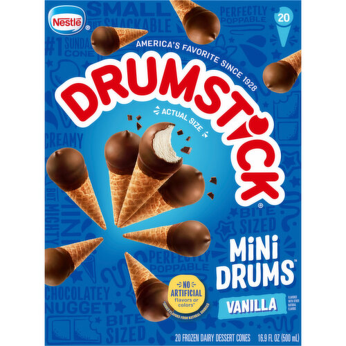 Drumstick Drumstick Mini Drums Vanilla Sundae Cones, 20 Count