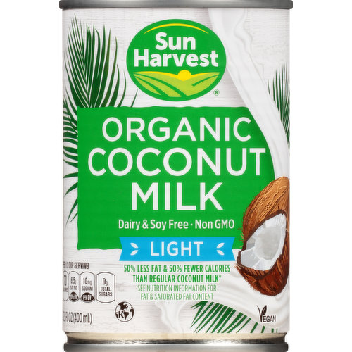 Sun Harvest Coconut Milk, Organic, Light