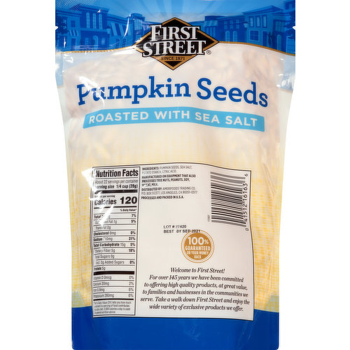 First Street Pumpkin Seeds, Roasted with Sea Salt