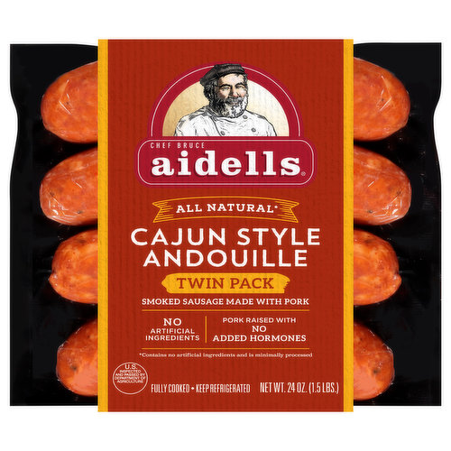 Aidells Andouille, Cajun Style, Twin Pack