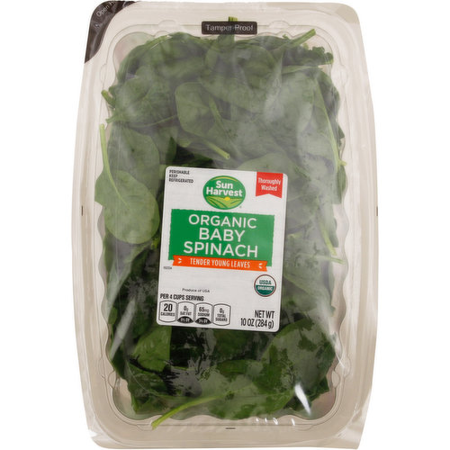 Sun Harvest Baby Spinach, Organic