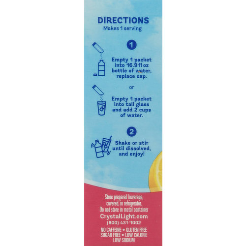 Crystal Light Drink Mix, Raspberry Lemonade, On-the-Go Packets, 10 Pack