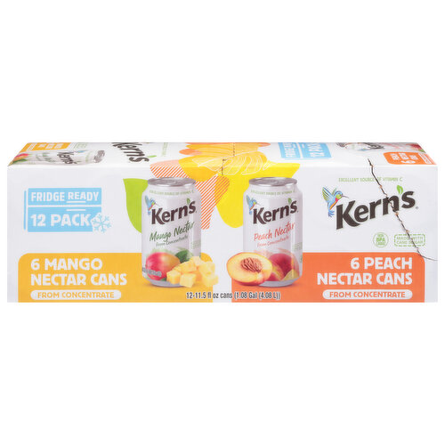 Kern's Nectar, Mango/Peach, 12 Pack
