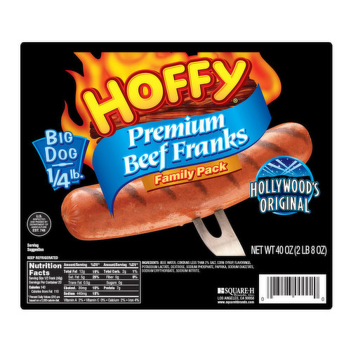 Hoffy Big Dog Quarter Pound Beef Franks 40 oz