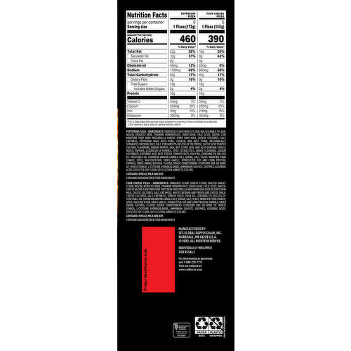Red Baron Pizza, Deep Dish, Singles, 12 Pack