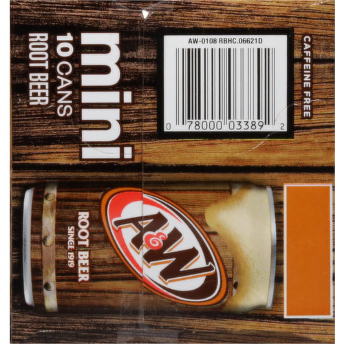 A&W root beer mini cans
