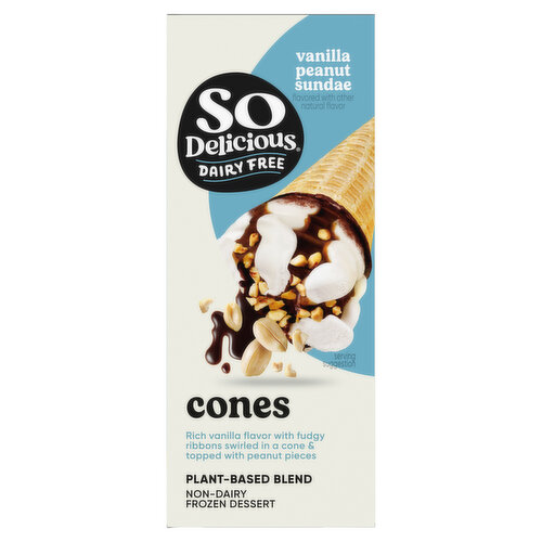 So Delicious Dairy Free Vegan Vanilla Peanut Frozen Dessert Sundae Cones