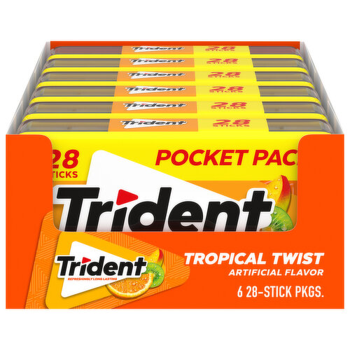 Trident Gum, Sugar Free, Tropical Twist