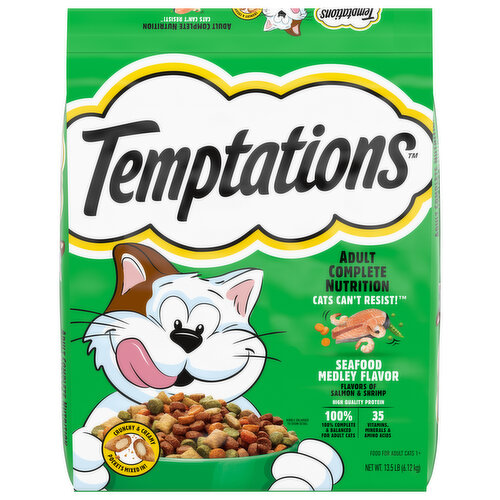 Temptations Food for Cats, Seafood Medley Flavor, Adult 1+