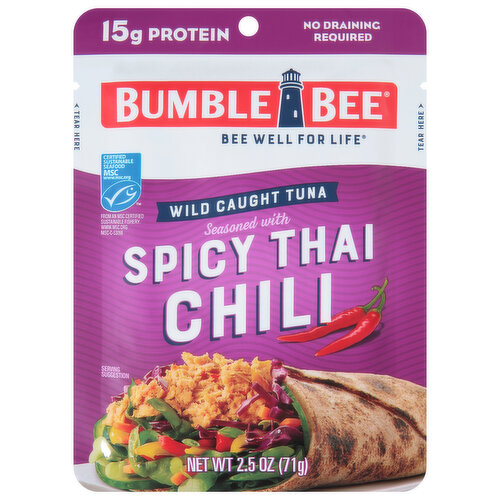 Bumble Bee Tuna, Wild Caught, Spicy Thai Chili