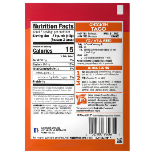 McCormick Chicken Taco Seasoning Mix