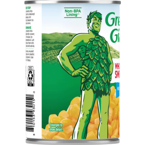 Green Giant Sweet Corn, No Salt Added, Whole Kernel