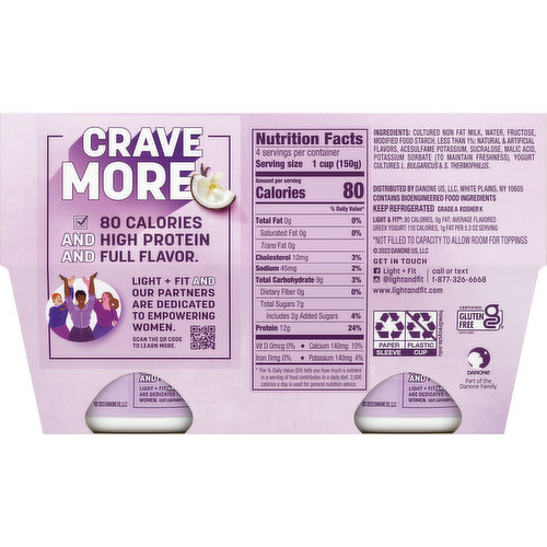 Dannon Yogurt, Fat Free, Greek, Toasted Coconut Vanilla - Smart & Final