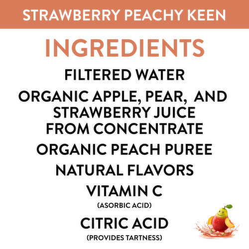 Honest Strawberry Peachy Keen Juice Drink Cartons, 6 fl oz