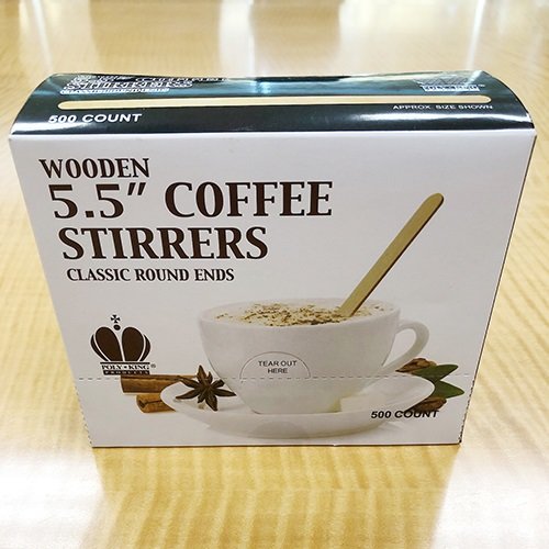 Poly King  5.5 inch Wooden Coffee Stirrers