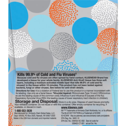Anti Viral kleenex Tissues,3-ply