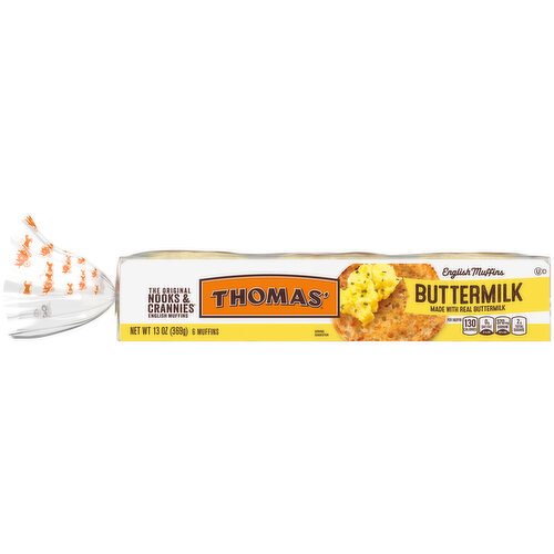 Thomas' Buttermilk English Muffins, 6 count, 13 oz