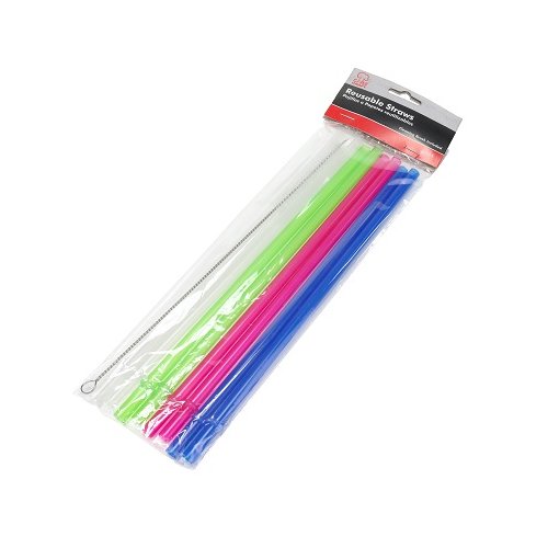 Chef Craft Reusable Straws W/Cleaning Brush