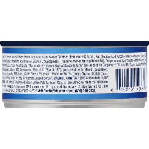 Blue Buffalo Cat Food, Turkey and Chicken Entree, Pate