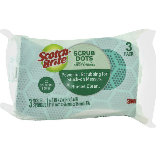 Scotch-Brite Heavy Duty Scrub Sponges, 3 Scrubbing Sponges