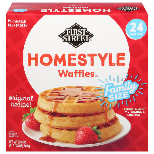 First Street Waffles, Homestyle, Family Size