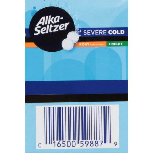 Alka-Seltzer Plus Severe Cold, Effervescent Tablets, Day Citrus/Night Lemon Flavor