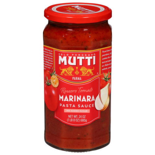 Mutti Pasta Sauce, No Added Sugar, Rossoro Tomato, Marinara