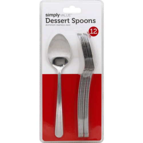 Simply Value Dessert Spoons, Dominon Stainless Steel