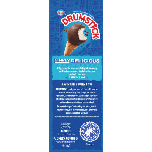 Drumstick Simply Dipped Vanilla Frozen Dairy Dessert Cones