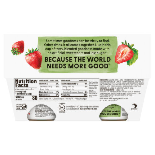 Too Good & Co. Strawberry Yogurt Cultured Low Fat Milk Snack