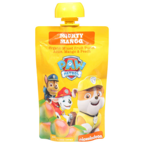 Paw Patrol Mixed Fruit Puree, Organic, Apple, Mango & Peach