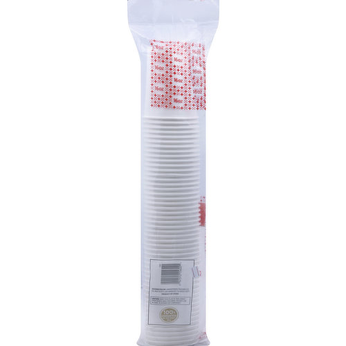 First Street Hot Cups, Paper, White, 16 oz
