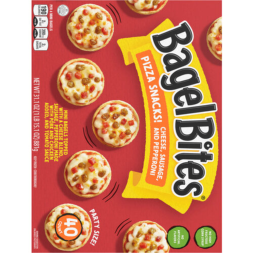 Bagel Bites Cheese, Sausage, and Pepperoni Pizza Snacks Party Size!