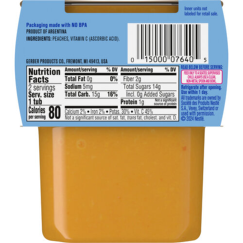 Gerber Peach, Sitter 2nd Foods, 2 Packs