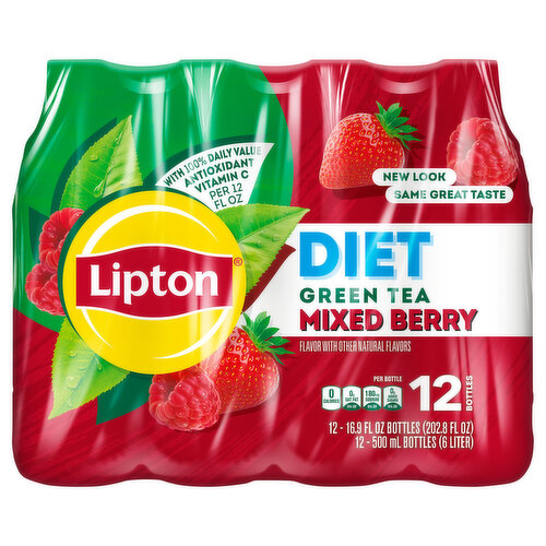 Lipton Green Tea, Diet, Mixed Berry