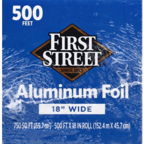 First Street Aluminum Foil, 18 Inches Wide, 500 Feet