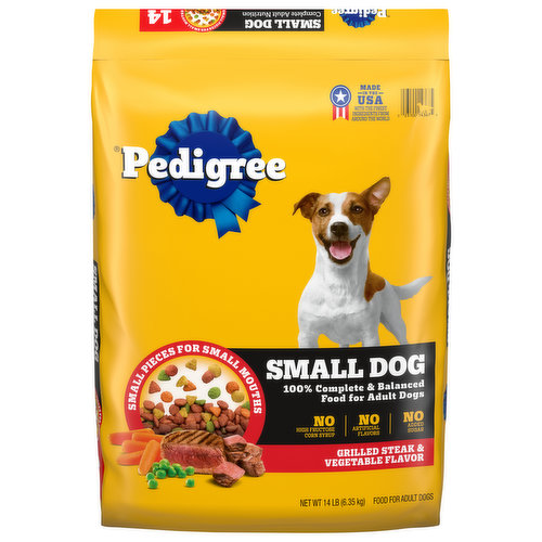 Pedigree Food for Dogs, Grilled Steak & Vegetable Flavor, Small Dog, Adult