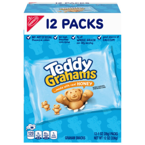 Teddy Grahams Graham Snacks, 12 Packs